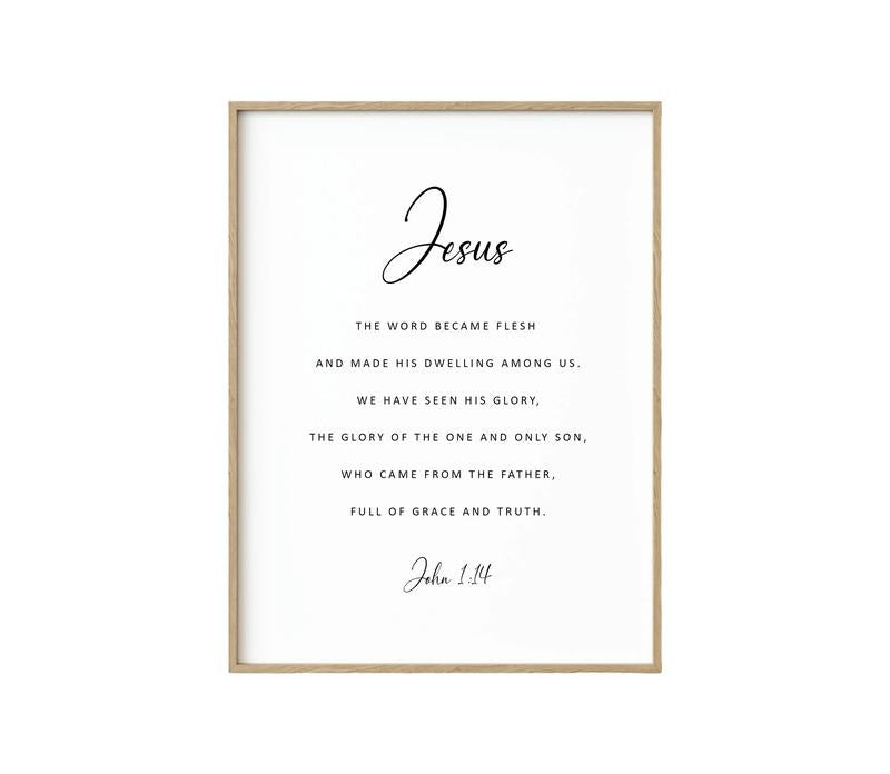 John 1:14, Jesus Is The Word, Bible Verse Art, Christian Home Decor, Christian Wall Art, Religious Gift, Gifts For Girls Bedroom Wall Decor, Poster Prints No Frame, Wall Art Home Decor, Art Posters, Gifts For Birthday Landscape Photo