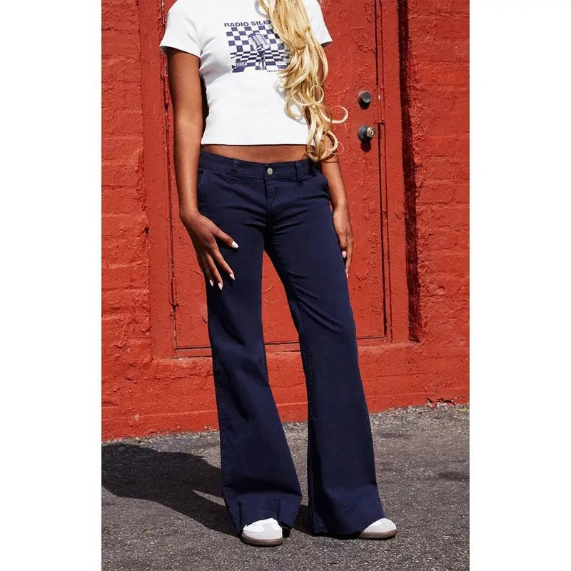 John Galt Women's Alyssa Low Rise Flare Pants T-Shirts, Hoodie, Sweatshirt | DripVista.com