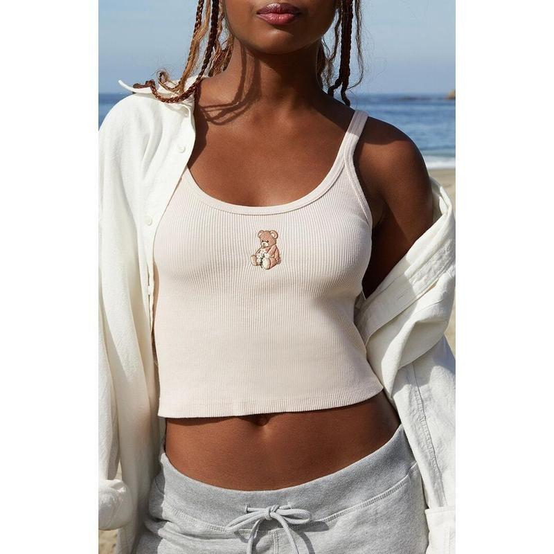John Galt Women's Beyonca Teddy Cropped Tank Top - Multicolor T-Shirts, Hoodie, Sweatshirt | DripVista.com