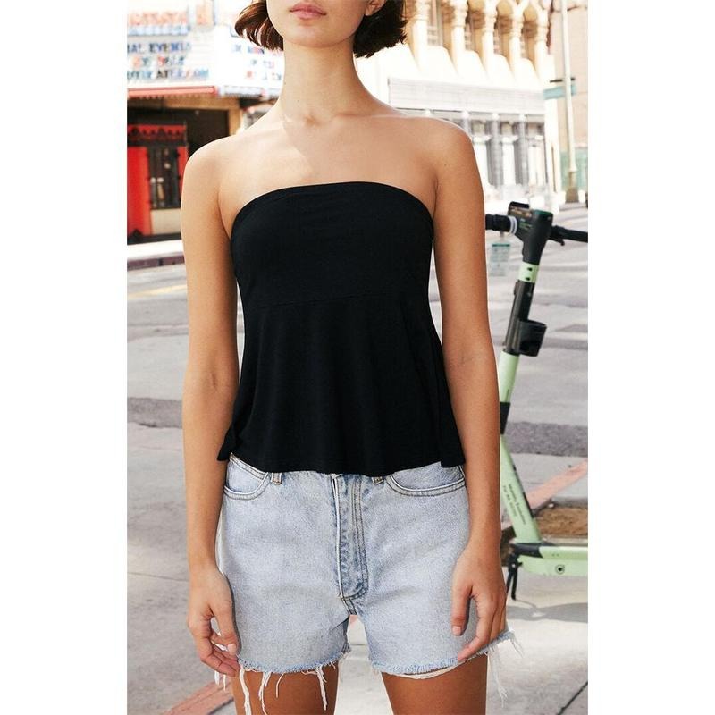 John Galt Women's Black Babydoll Tube Top T-Shirts, Hoodie, Sweatshirt | DripVista.com