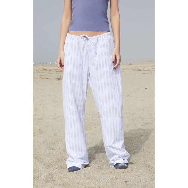 John Galt Women's Blue & White Striped Anastasia Lounge Pants T-Shirts, Hoodie, Sweatshirt | DripVista.com