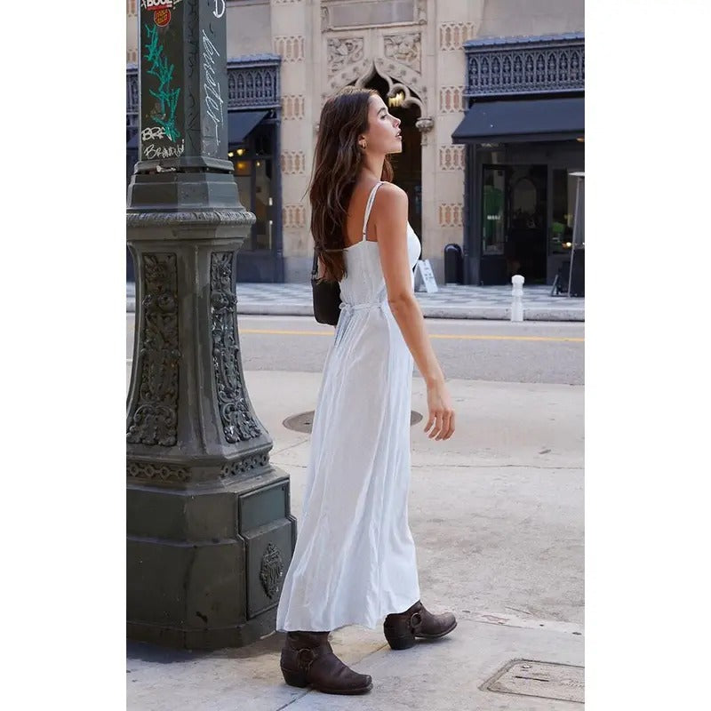 John Galt Women's Blue Floral Tie Front Slip Dress T-Shirts, Hoodie, Sweatshirt | DripVista.com