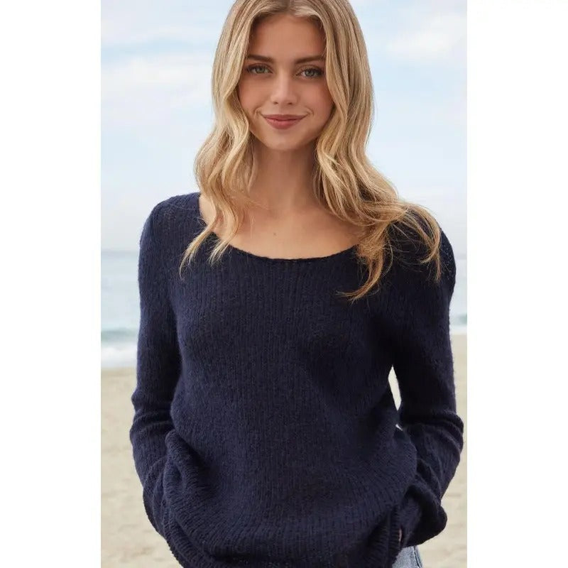 John Galt Women's Blue Off-The-Shoulder Sweater T-Shirts, Hoodie, Sweatshirt | DripVista.com