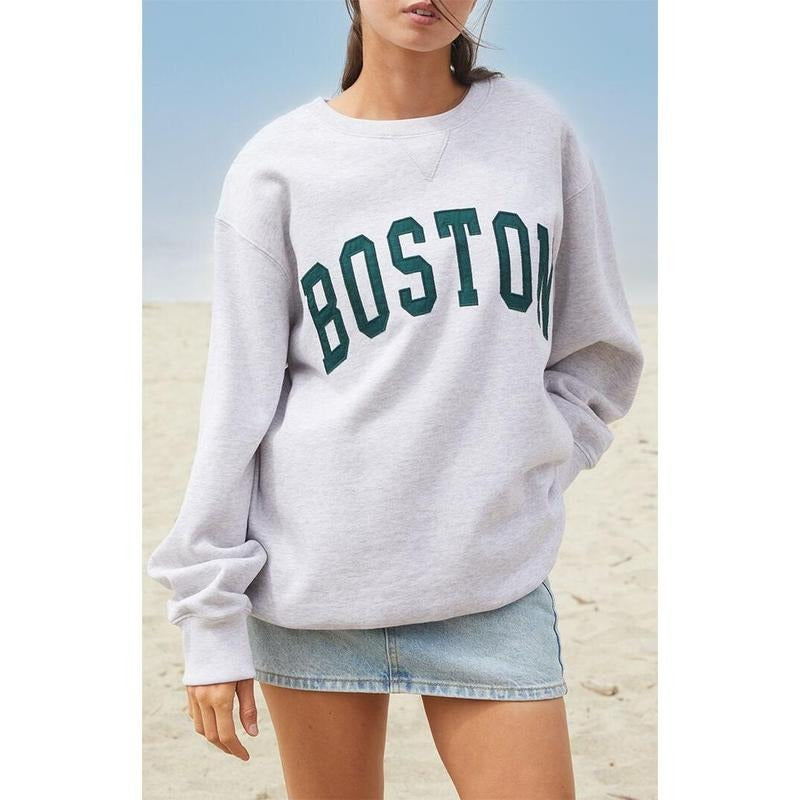 John Galt Women's Boston Erica Crew Neck Sweatshirt T-Shirts, Hoodie | DripVista.com