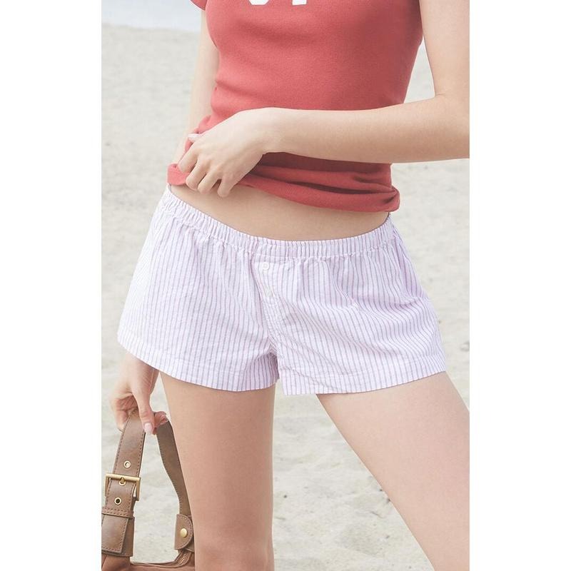 John Galt Women's Brown & White Keira Pajama Boxer Shorts T-Shirts, Hoodie, Sweatshirt | DripVista.com
