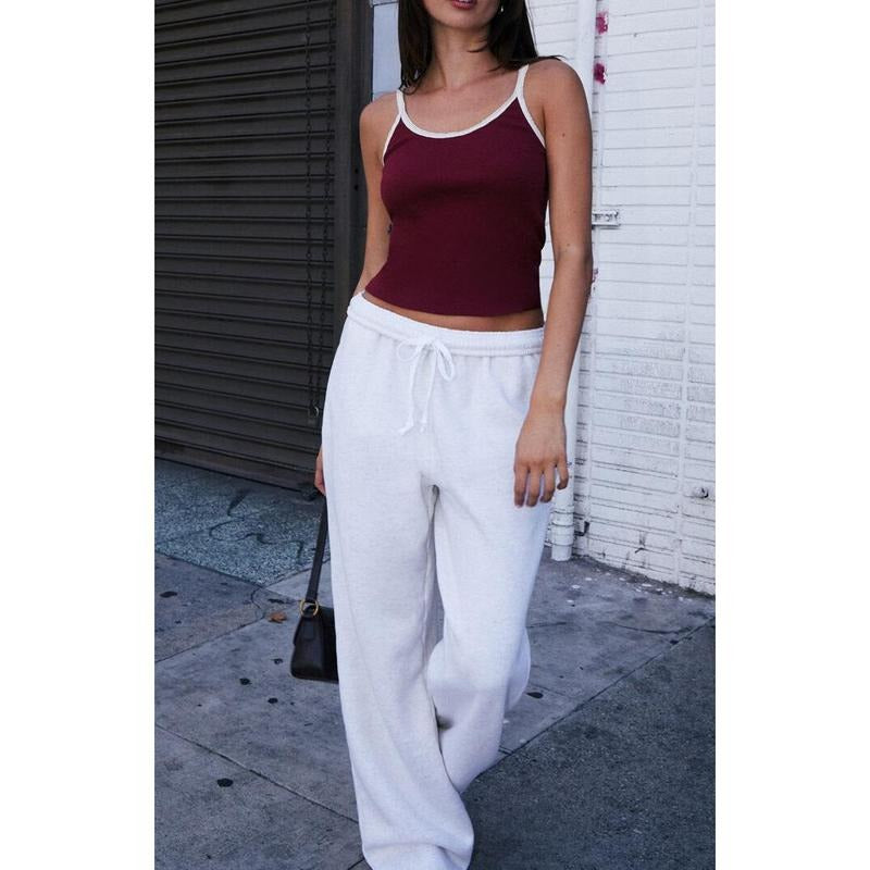 John Galt Women's Burgundy & White Beyonca Cropped Tank Top T-Shirts, Hoodie, Sweatshirt | DripVista.com