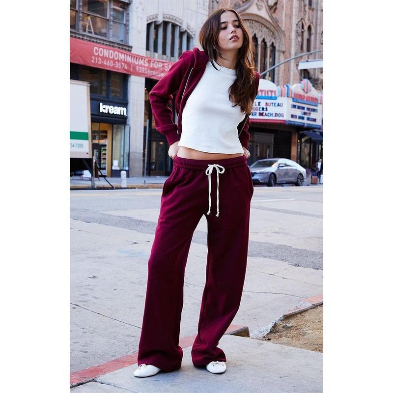 John Galt Women's Burgundy Anastasia Sweatpants T-Shirts, Hoodie, Sweatshirt | DripVista.com