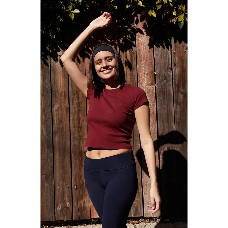 John Galt Women's Burgundy Hailie Basic T-Shirt Hoodie, Sweatshirt | DripVista.com