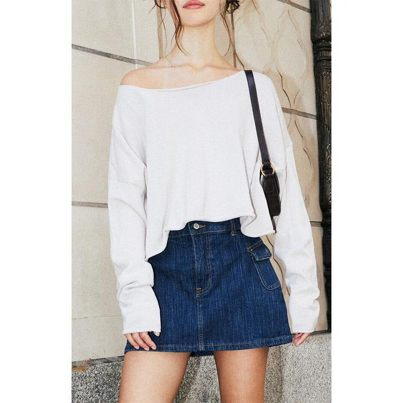 John Galt Women's Cream Cameron Cropped Sweater T-Shirts, Hoodie, Sweatshirt | DripVista.com