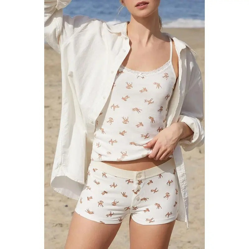 John Galt Women's Deer Pajama Boyshorts T-Shirts, Hoodie, Sweatshirt | DripVista.com