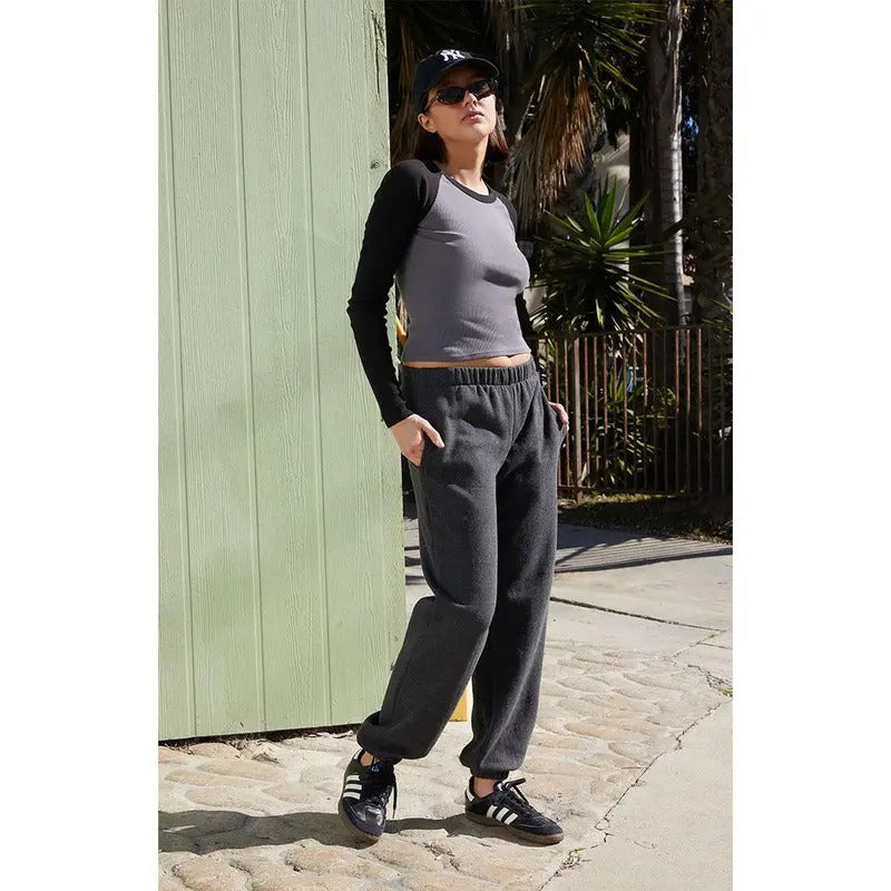 John Galt Women's Grey & Black Bella Long Sleeve Colorblock Top T-Shirts, Hoodie, Sweatshirt | DripVista.com
