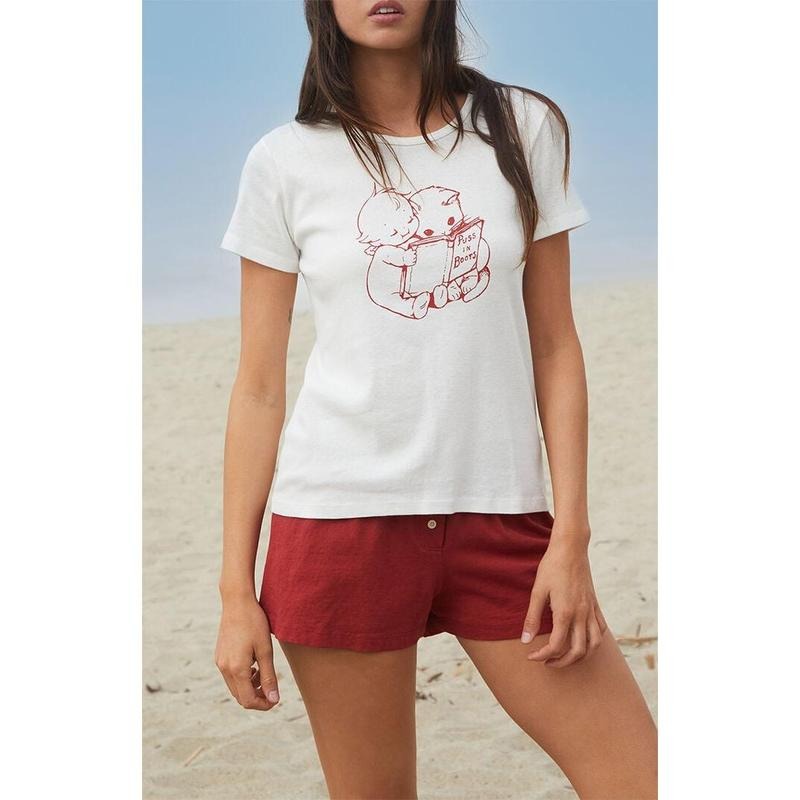 John Galt Women's Hailie Puss In Boots T-Shirt - Multicolor Hoodie, Sweatshirt | DripVista.com