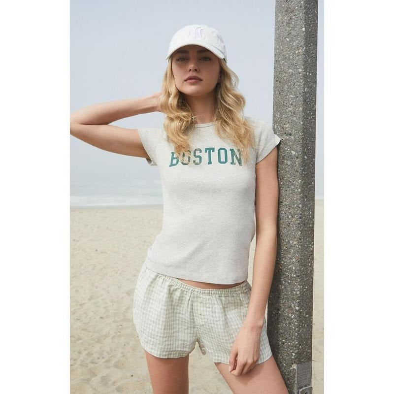 John Galt Women's Light Gray Boston Hailie T-Shirt - Multicolor Hoodie, Sweatshirt | DripVista.com