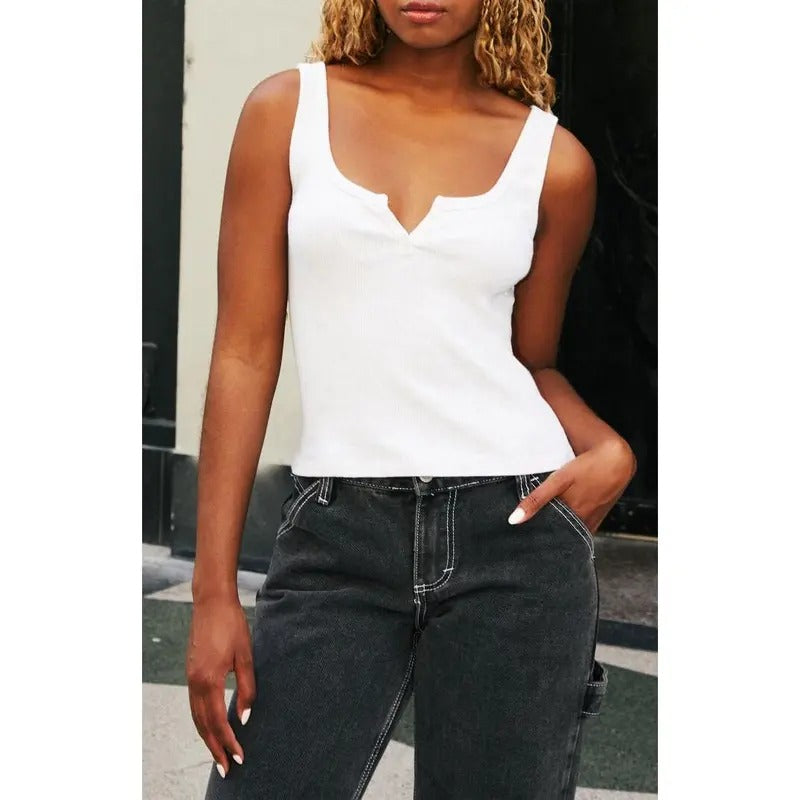 John Galt Women's Light Gray Dalis Cropped Tank Top T-Shirts, Hoodie, Sweatshirt | DripVista.com