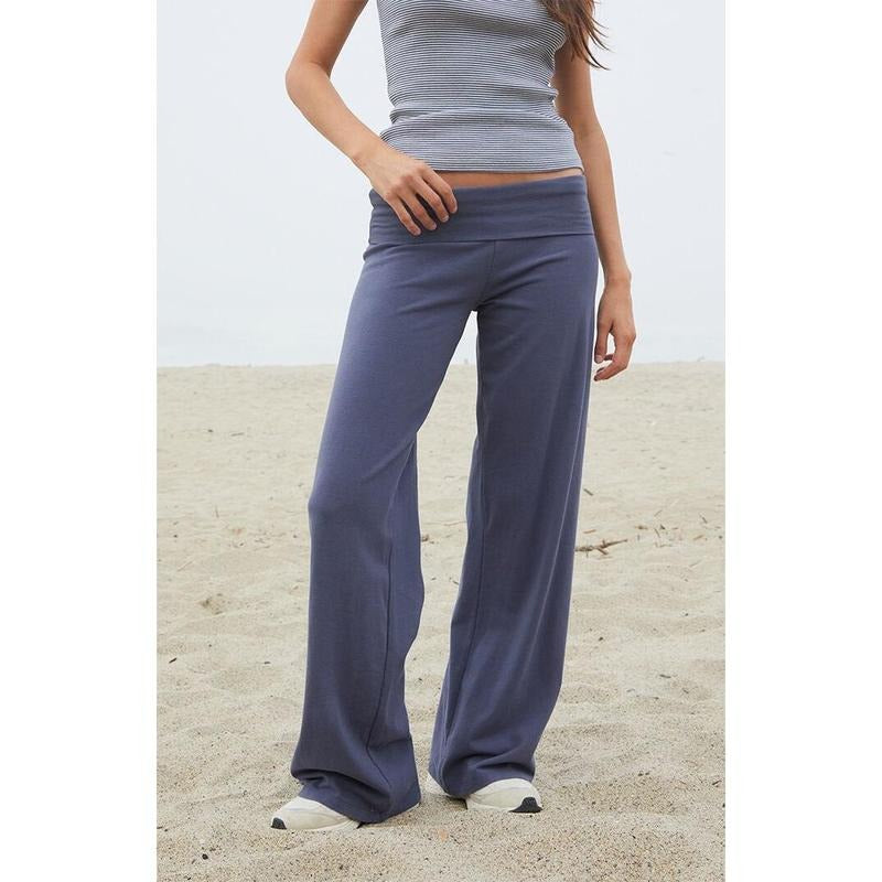 John Galt Women's Medium Blue Priscilla Flare Pants T-Shirts, Hoodie, Sweatshirt | DripVista.com