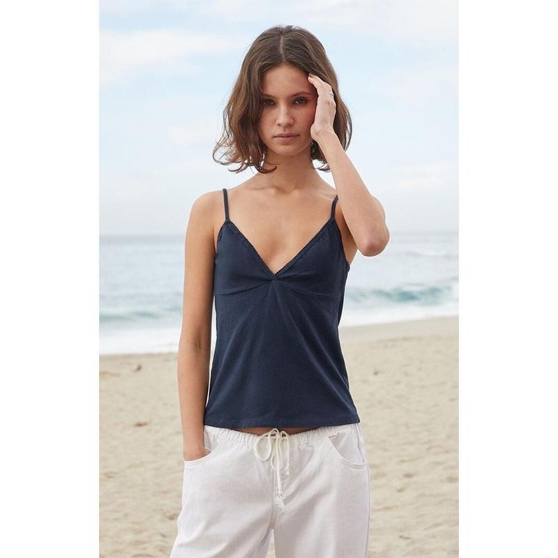 John Galt Women's Navy Amara Tank Top T-Shirts, Hoodie, Sweatshirt | DripVista.com