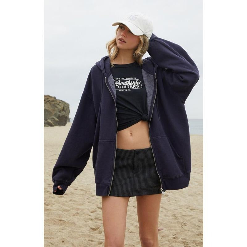 John Galt Women's Navy Christy Full Zip Hoodiestyle{n002}2 T-Shirts, Hoodie, Sweatshirt | DripVista.com