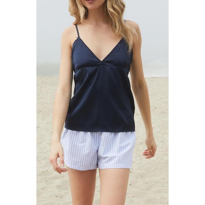 John Galt Women's Navy Edith Tank Top T-Shirts, Hoodie, Sweatshirt | DripVista.com