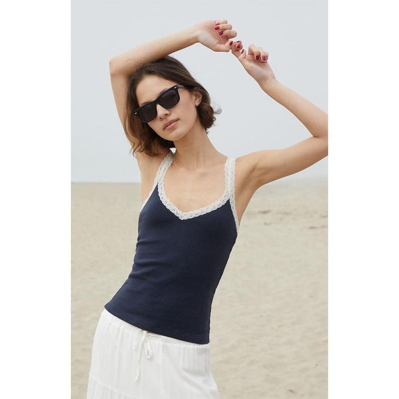 John Galt Women's Navy Honor Lace Tank Top T-Shirts, Hoodie, Sweatshirt | DripVista.com
