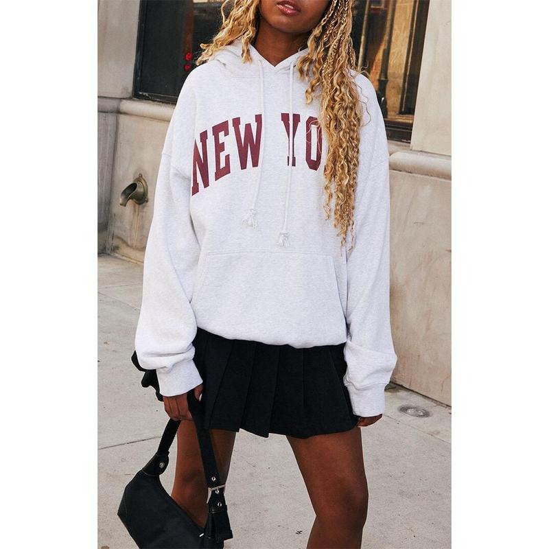 John Galt Women's New York Christy Oversized Hoodie T-Shirts, Sweatshirt | DripVista.com