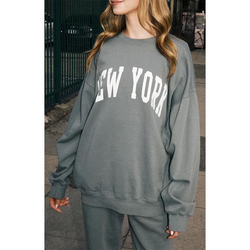 John Galt Women's New York Crew Neck Sweatshirt T-Shirts, Hoodie | DripVista.com