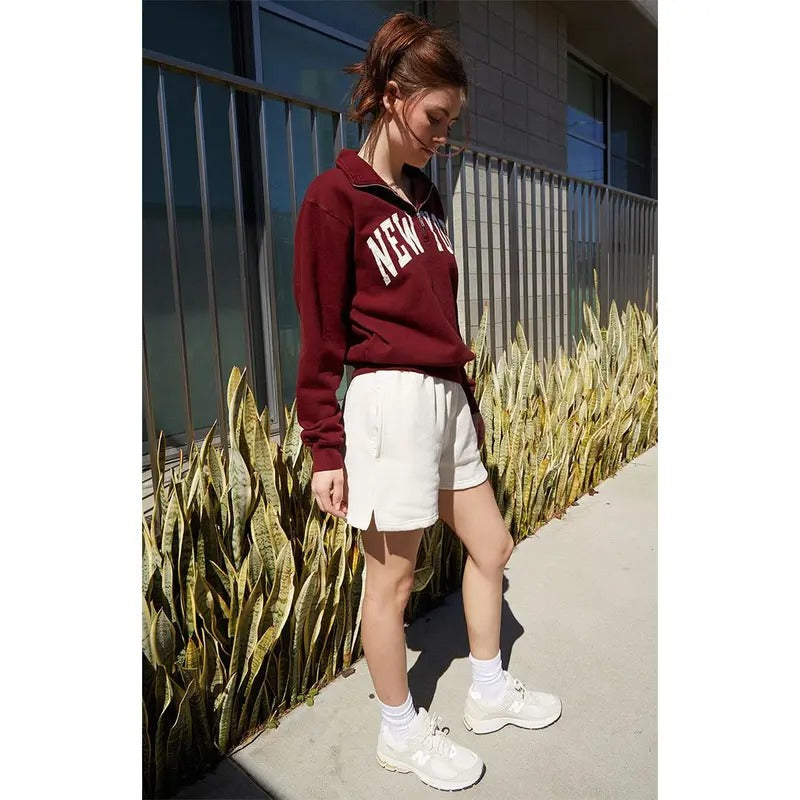 John Galt Women's Off White Rosa Sweat Shorts T-Shirts, Hoodie, Sweatshirt | DripVista.com