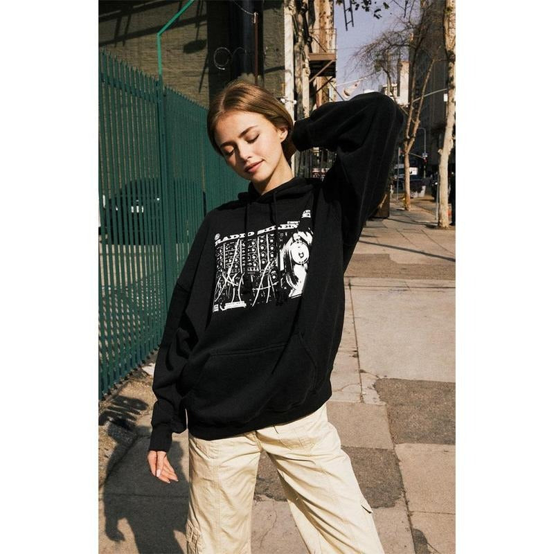 John Galt Women's Radio Silence Oversized Hoodie T-Shirts, Sweatshirt | DripVista.com