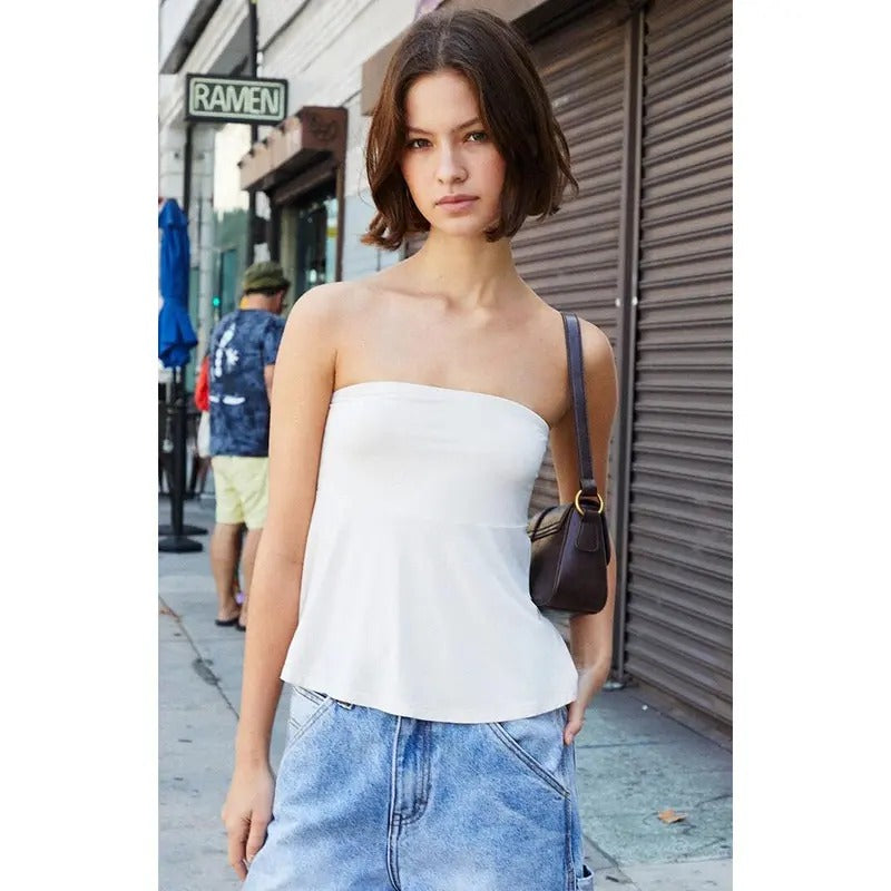 John Galt Women's Sand Flora Tube Top T-Shirts, Hoodie, Sweatshirt | DripVista.com