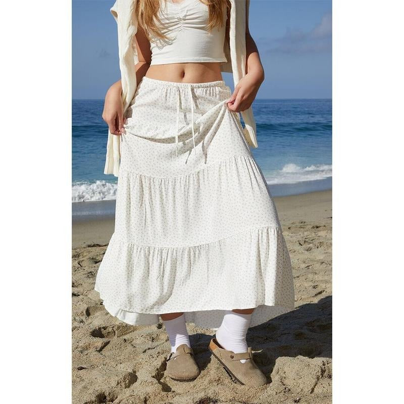 John Galt Women's White & Orange Olive Maxi Skirt - Multicolor T-Shirts, Hoodie, Sweatshirt | DripVista.com