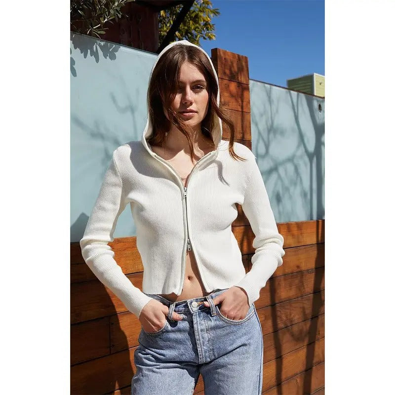 John Galt Women's White Arden Hoodie T-Shirts, Sweatshirt | DripVista.com