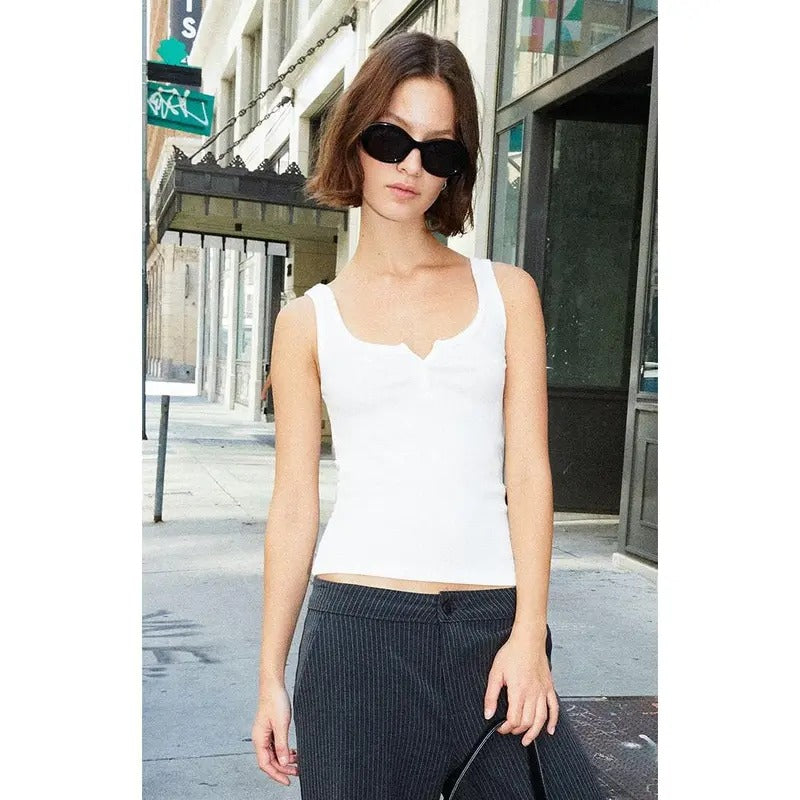 John Galt Women's White Dalis Cropped Tank Top T-Shirts, Hoodie, Sweatshirt | DripVista.com