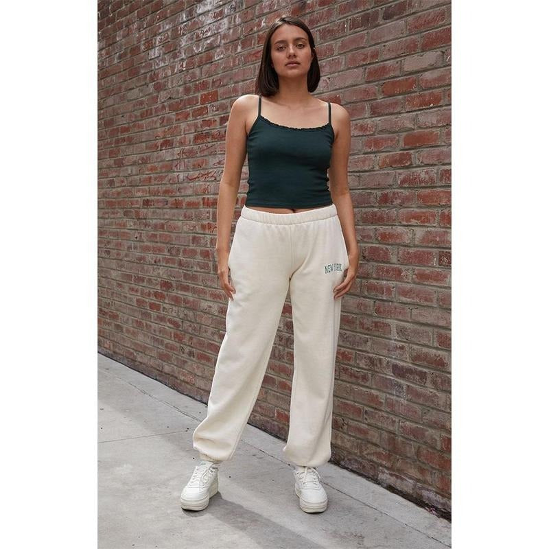 John Galt Women's White New York Rosa Sweatpants T-Shirts, Hoodie, Sweatshirt | DripVista.com
