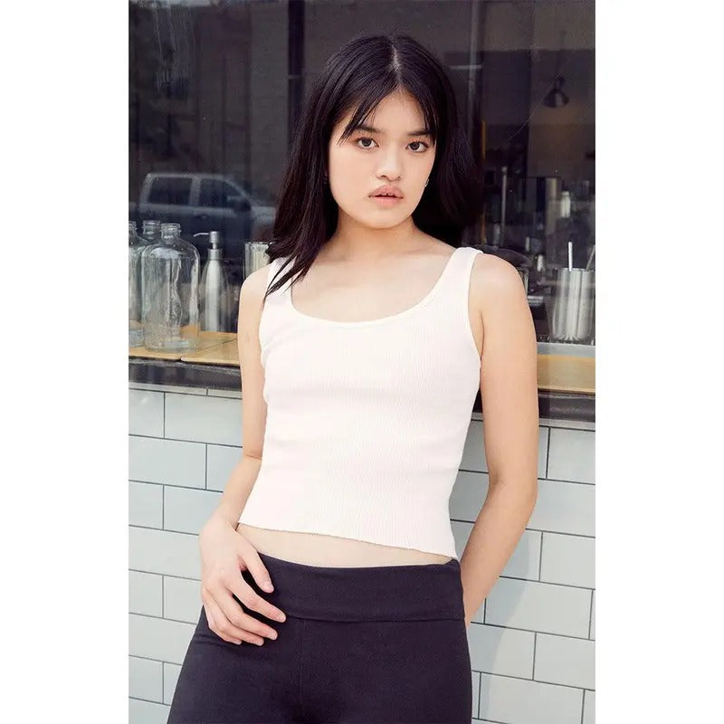 John Galt Women's White Sheena Cropped Tank Topstyle{n002}2 T-Shirts, Hoodie, Sweatshirt | DripVista.com