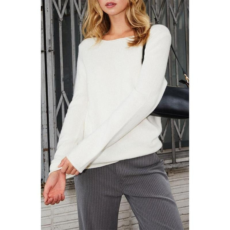 John Galt Women's White Stella Cotton Sweater T-Shirts, Hoodie, Sweatshirt | DripVista.com