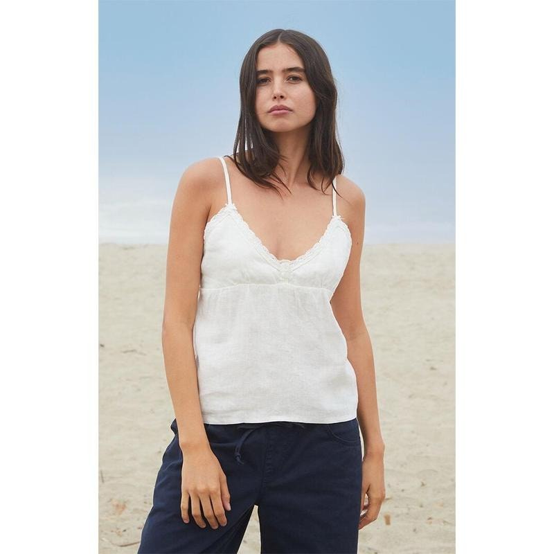John Galt Women's White Tiffany Tank Top T-Shirts, Hoodie, Sweatshirt | DripVista.com