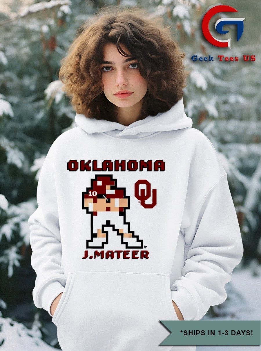John Mateer Oklahoma Sooners football 8 bit retro baller shirt