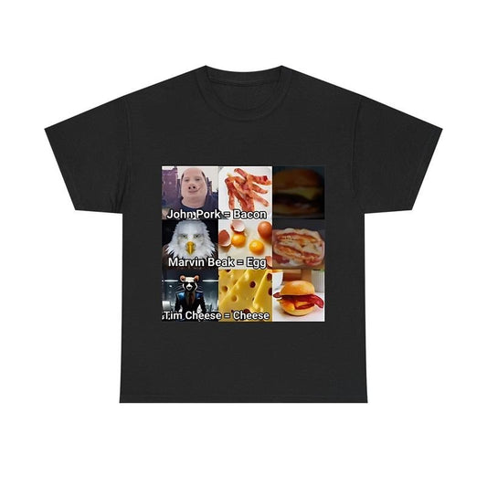 John Pork Meme Shirt, Funny Bacon Egg Cheese Tee, Marvin Beak, Tim Cheese, Breakfast Squad, Ironic Shirt, Meme Shirt, Shirts That Go Hard