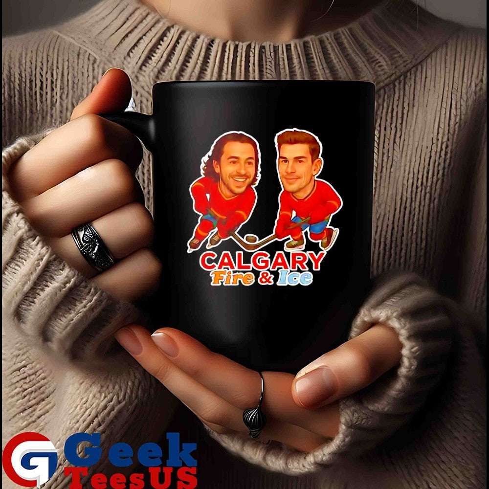 Johnny Gaudreau and Sean Monahan Calgary Fire and Ice Calgary Flames hockey caricature shirt