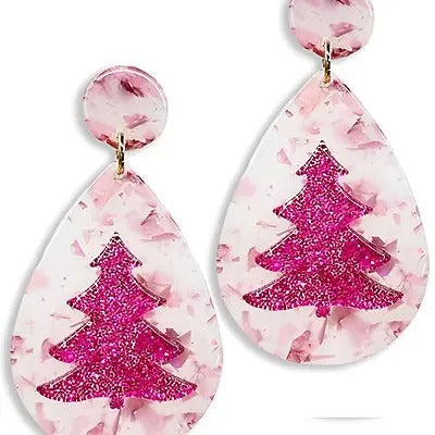 Jolly Glitter Christmas Tree Earrings T-Shirts, Hoodie, Sweatshirt | DripVista.com