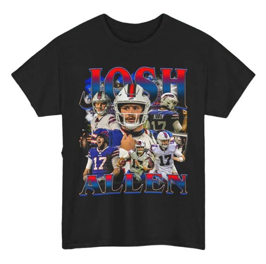 Josh Allen Shirt Graphic Tee Vintage #B.Billss Merch Crew Neck, Size S- 3XL, Menswear Top, Womenswear Top Underwear Streetwear Wetsuit