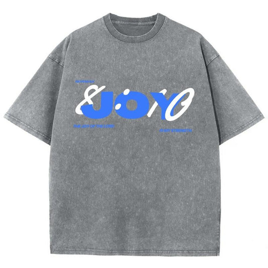 Joy Unisex Washed T-Shirt, Christian Jesus  t shirts, Vintage 90s Graphic Tee Gift Cotton Top, Mineral color