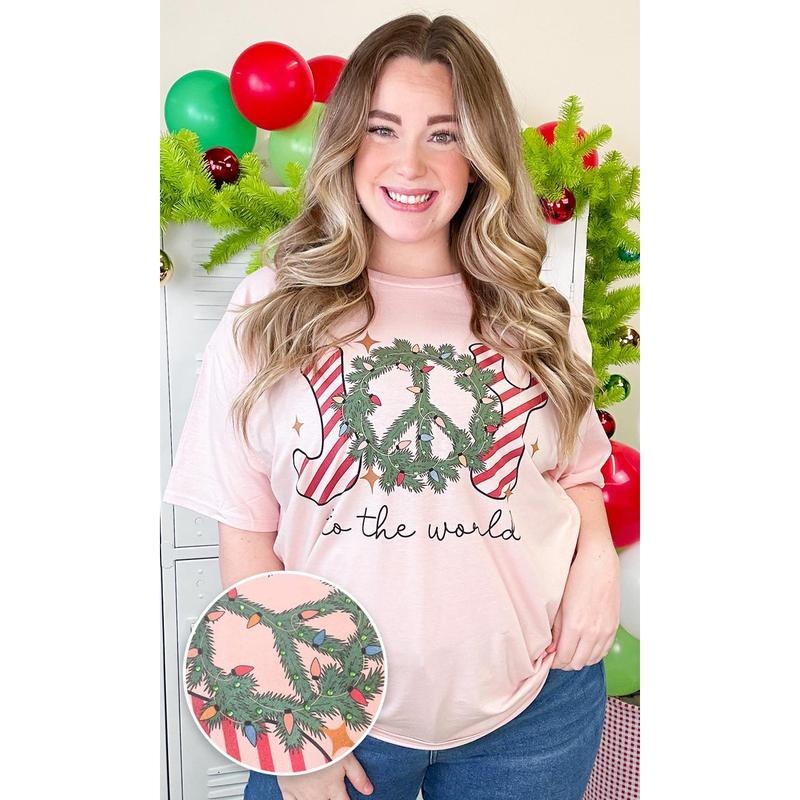 Joy to the World Rhinestone Graphic T-Shirt Hoodie, Sweatshirt | DripVista.com