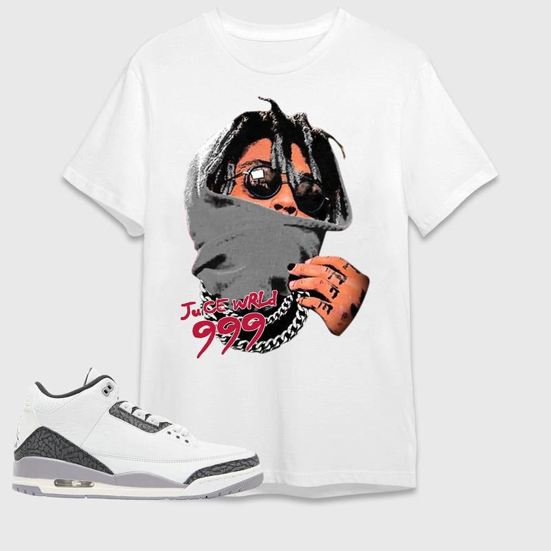 Juice 999 Cement Grey, 3S Cement Grey, Rap Tee Match Sneaker Cotton Menswear Hoodie, Sweatshirt | DripVista.com