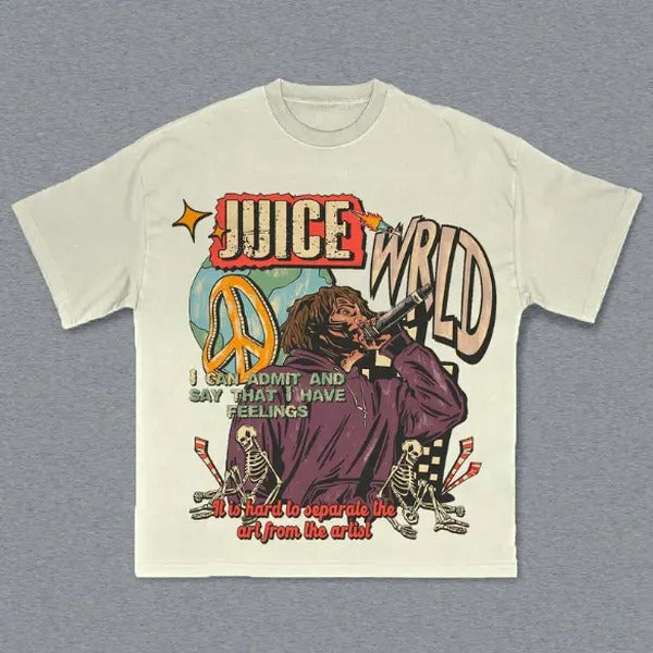 Juice Wrld Skeleton T-Shirt, Juice Wrld Graphic Tee, Music Rap Tee, Hip Hop, R&B, Y2k, Unisex T-Shirt, Gift For Men Women Menswear Top Streetwear