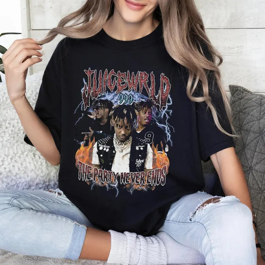 Juice Wrld T-shirt The Party Never Ends Sweatshirt Juice Wrld 999 Hoodie Juice World The Pre Party Retro Vintage Y2k Aesthetic Gift for men and women