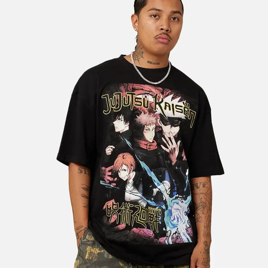 Jujutsu Kaisen JJK Streetwear T-Shirt Black Trending Movie T shirt Vintage 90s T-shirt gift for Movie fans gift for him gift for her unisex T-shirt Urbanwear Shirt Fabric Menswear Top Casual Tshirt Tropical Cotton Crewneck