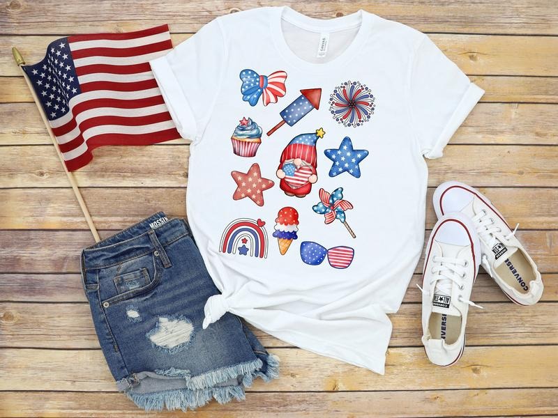 July 4th T-shirt Usa Shirt Flag Shirt Stars And Stripes 4th Of July Shirt Independence Day Shirt July 4th Gnome Shirt July 4th Shirt