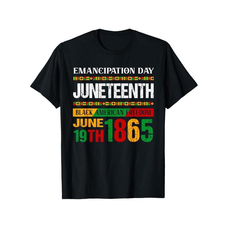 Juneteenth Celebrating Black Freedom 1865 Black History Lightsaber brand Shirt Cotton Casual Tshirts Crewneck Lightsaber...