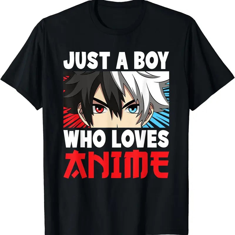 Just A Boy Who Loves Anime Funny Japanese Anime Boy Manga TShirt Hoodie, Sweatshirt | DripVista.com