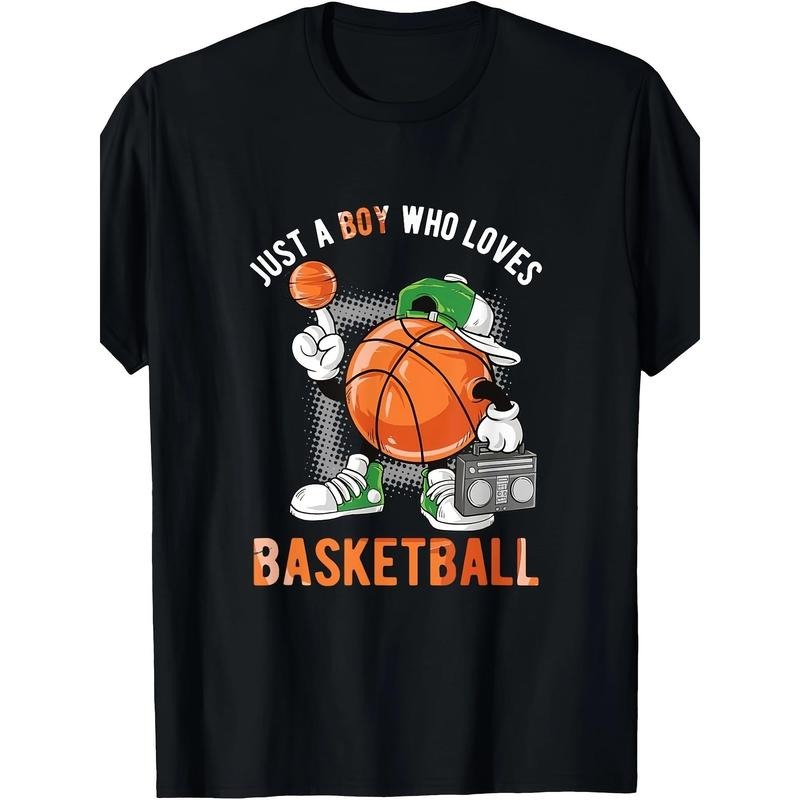 Just A Boy Who Loves Basketball Men T-Shirt -  Cotton T-shirt Made in USA Hoodie, Sweatshirt | DripVista.com